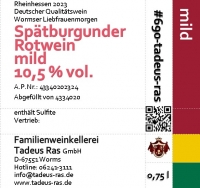 Dornfelder Rotwein mild 2023